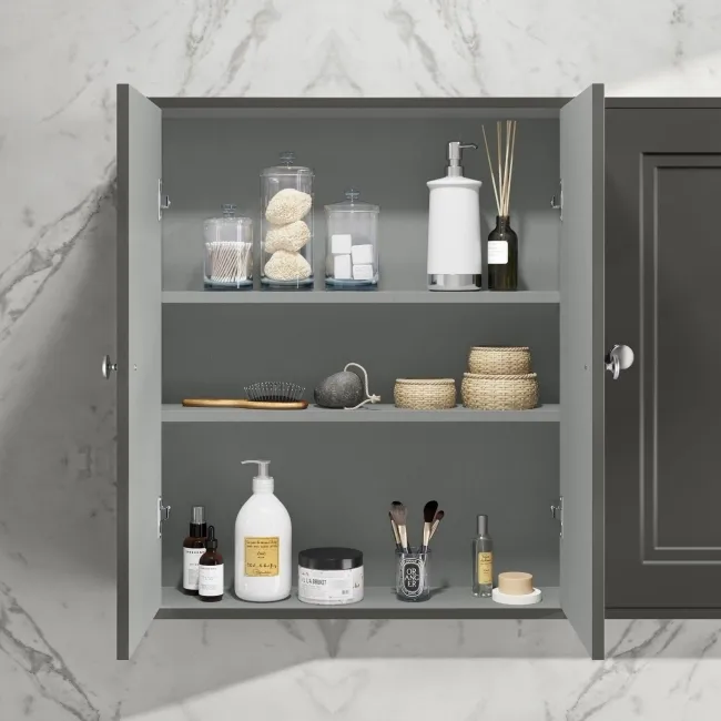 Graphite Grey Wall Hung Cabinet 700x600mm
