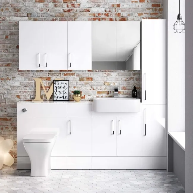 Harper Gloss White Side Cabinet Unit 300mm