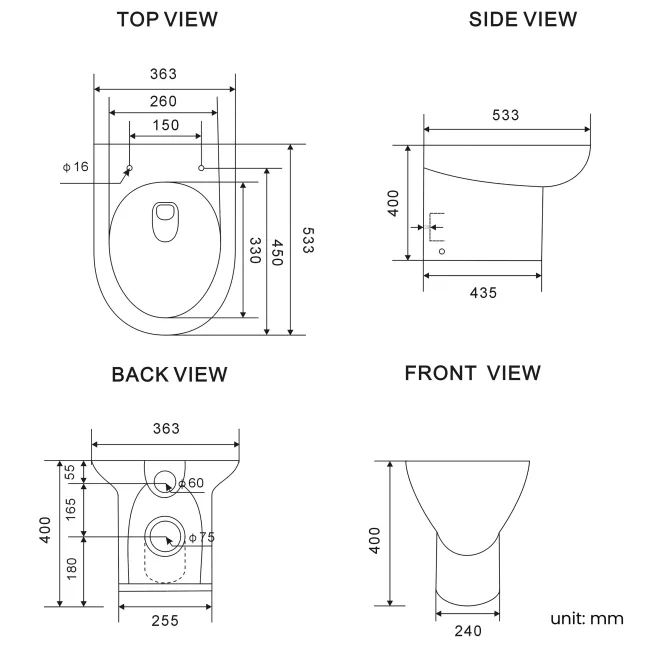Sicily Fluted Coastal White Combination Vanity Basin and Aruba Toilet 1500mm - Black Accents