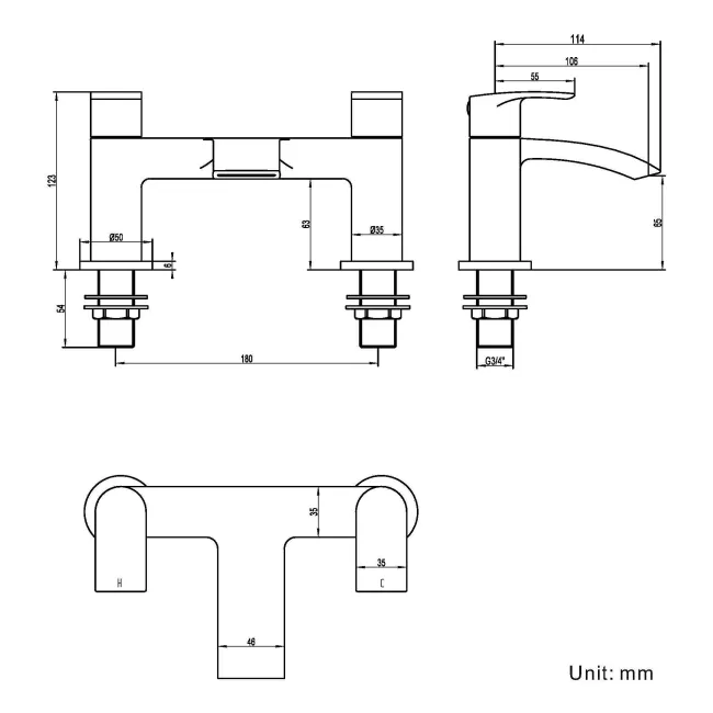 Severn Chrome Basin & Bath Mixer Tap Set