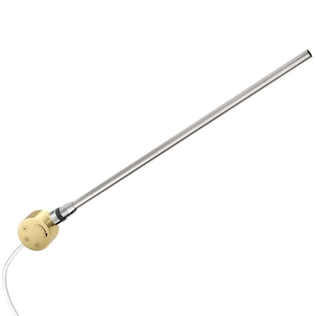 Barcelona Electric Brushed Brass Straight Heated Towel Rail 1600x500mm
