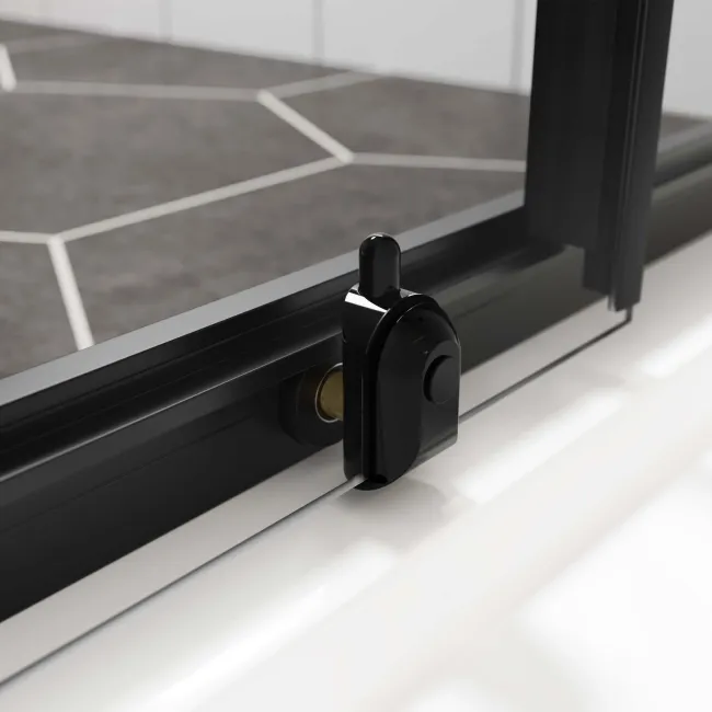 London Matt Black 6mm Sliding Shower Enclosure 1000x760mm
