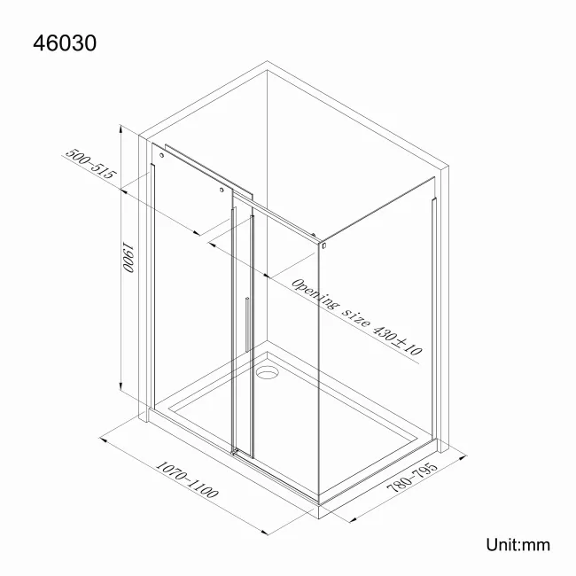Stockholm Easy Clean 8mm Frameless Sliding Shower Enclosure 1100x800mm