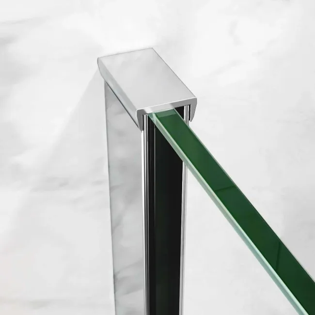 Copenhagen Easy Clean 8mm Walk In Shower Enclosure 800mm & 900mm Glass with Pivotal Return Panel