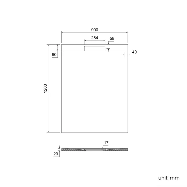 Tokyo Rectangular Matt Black Slate Texture Stone Shower Tray 1200x900mm