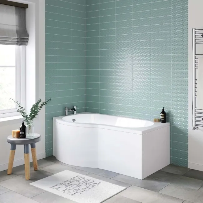 P Shaped 1500 Shower Bath - Left Handed