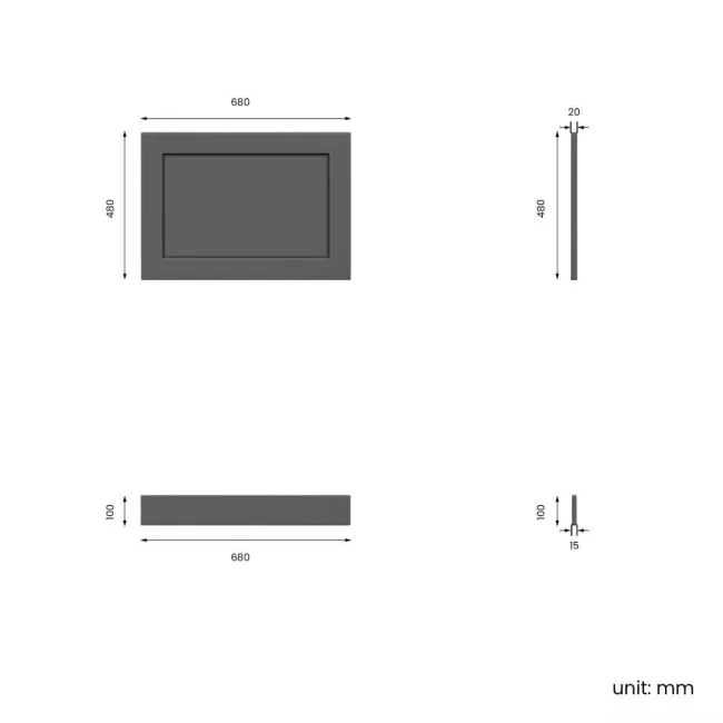 Traditional Slate Grey Wooden Bath Panel Pack 1700x680mm