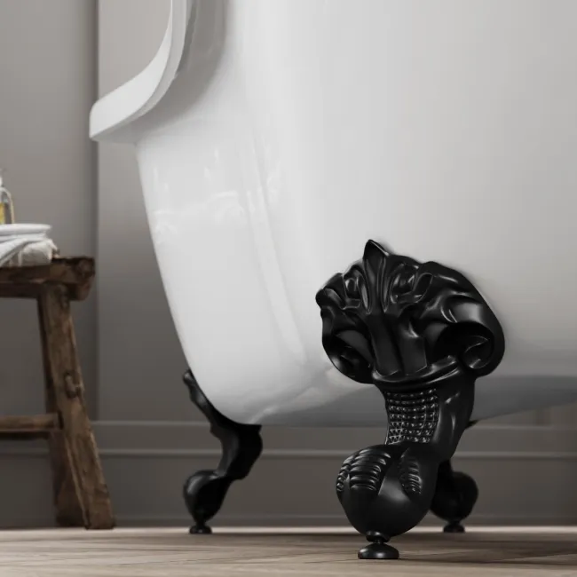 Tonbridge 1750mm Roll Top Bath - Black Ball Feet