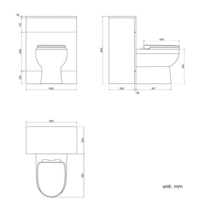 Harper Gloss White Back To Wall Unit And Seattle Toilet