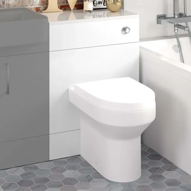 Harper Gloss White Back To Wall Unit And Denver Toilet
