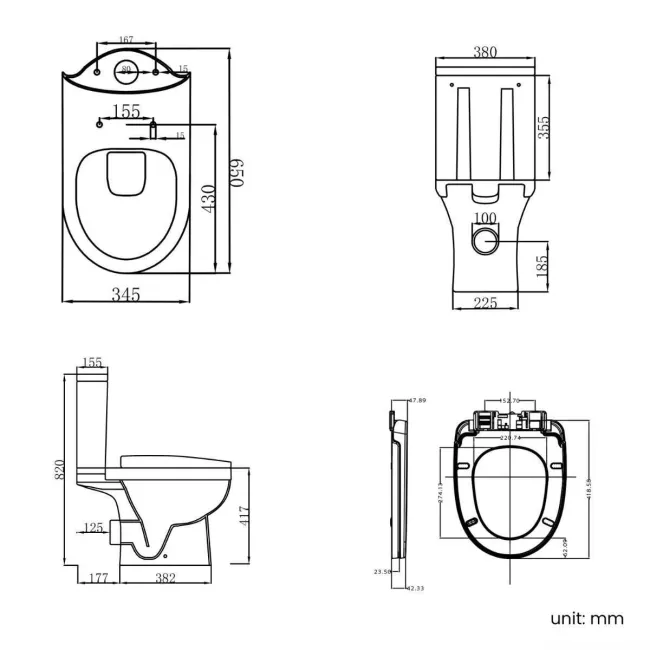 Tahoe Close Coupled Toilet With Soft Close Seat