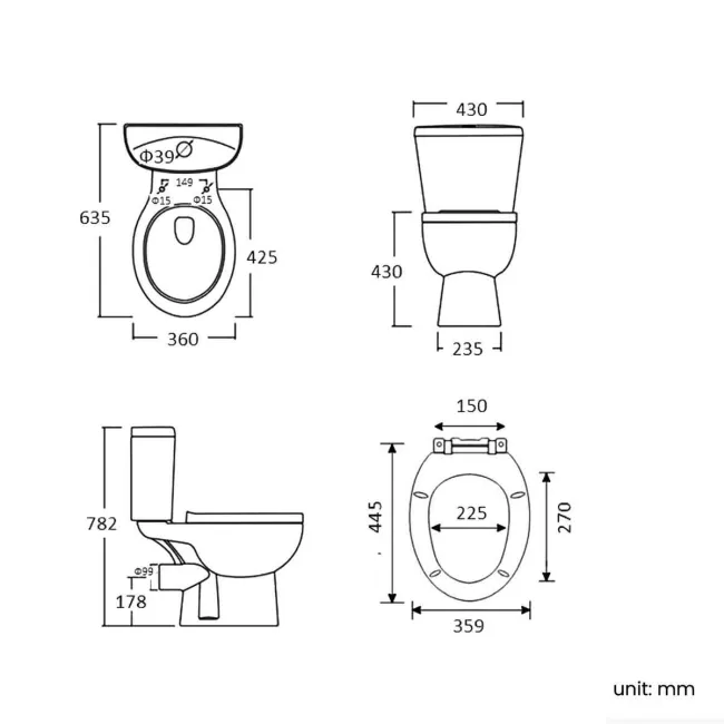 Austin Close Coupled Toilet With Soft Close Seat