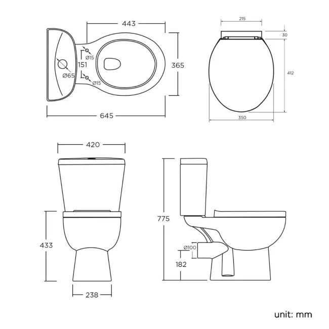 Austin Close Coupled Toilet & Pedestal Basin Set