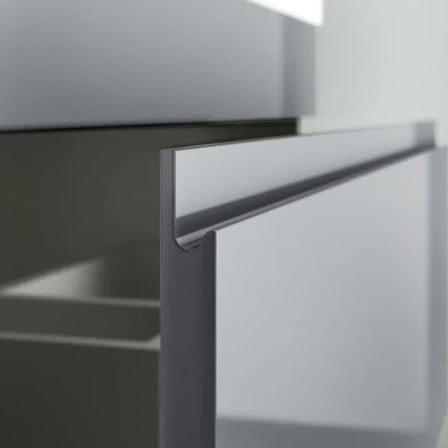 Trent Stone Grey Wall Hung Drawer Vanity with Oval Counter Top Basin 600mm