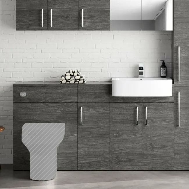 Harper Charcoal Elm Combination Vanity Basin 1500mm (Excludes Pan + Cistern)