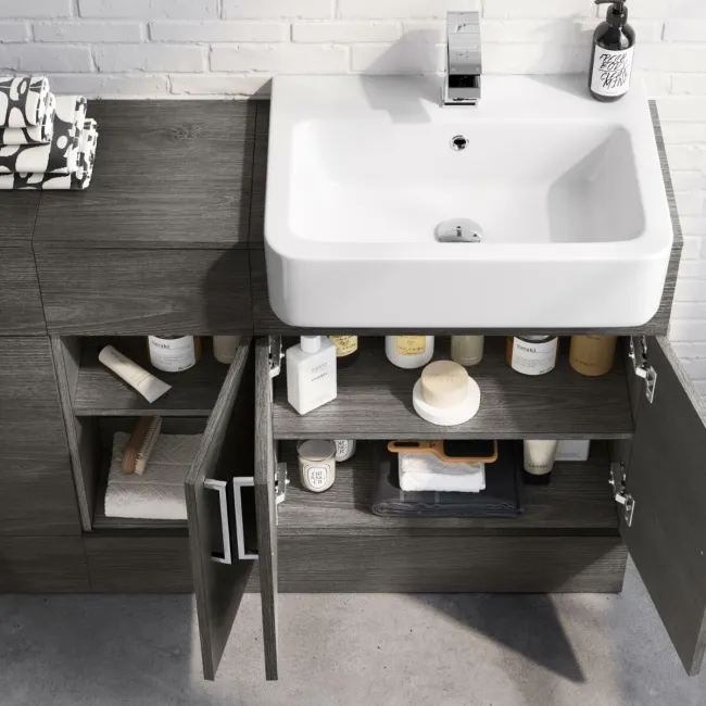 Harper Charcoal Elm Combination Vanity Basin and Denver Toilet 1500mm