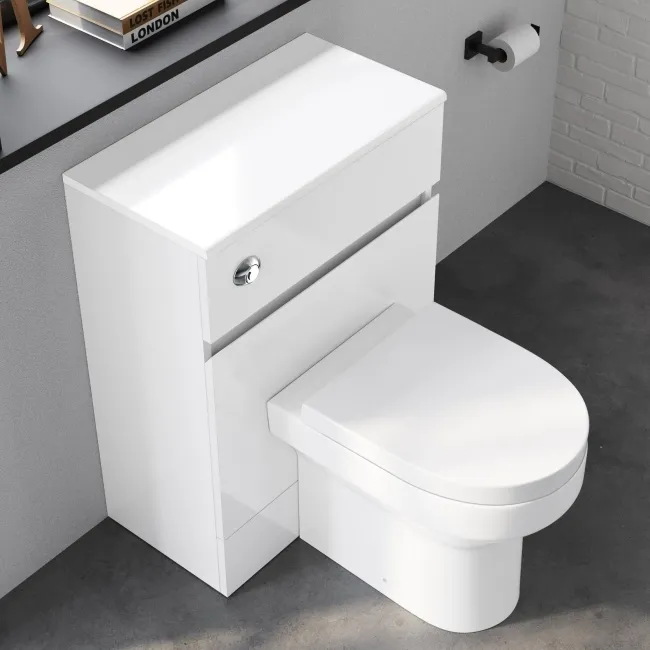 Foster Gloss White Back To Wall Unit and Denver Toilet