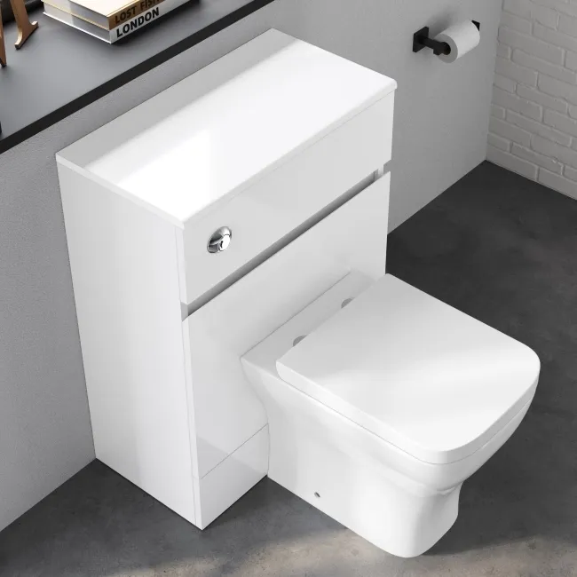 Foster Gloss White Back To Wall Unit and Atlanta Toilet