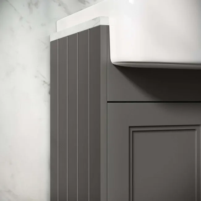 Monaco Graphite Grey Combination Vanity Basin with Marble Top & Atlanta Toilet 1200mm