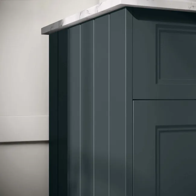 Lucia Inky Blue Double Vanity with Marble Top & Oval Counter Top Basin 1200mm