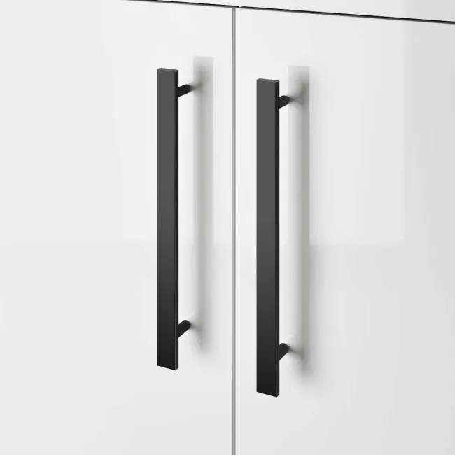 Avon Gloss White Basin Vanity 800mm - Black Accents