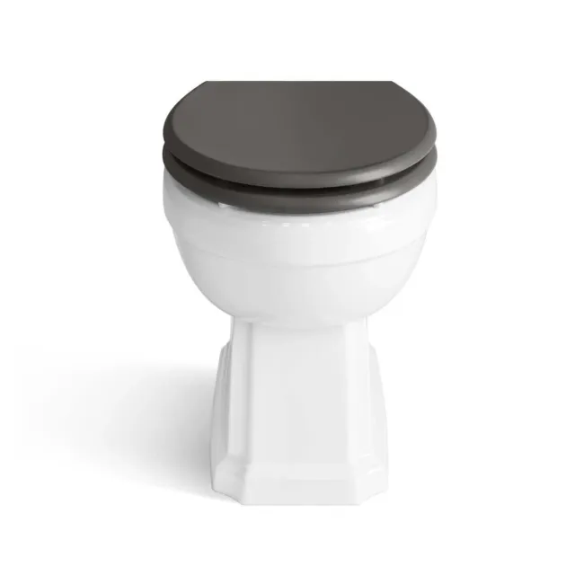 Monaco Graphite Grey Combination Vanity Basin and Hudson Toilet with Wooden Seat 1200mm - Brushed Brass Accents