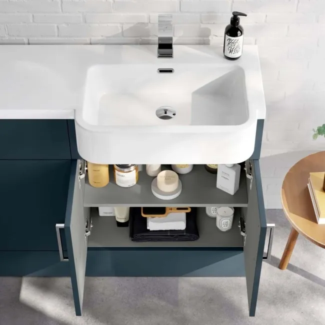 Harper Navy Blue Combination Vanity Basin and Tucson Toilet 1200mm - Right Handed