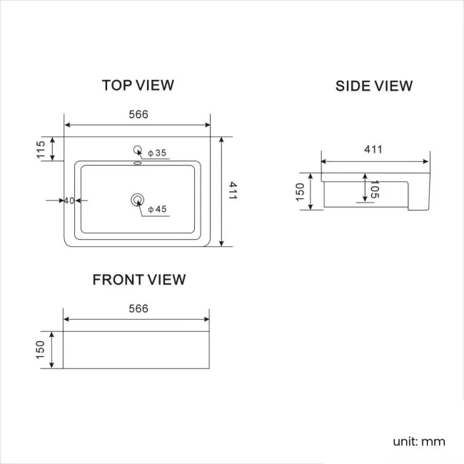 Foster Gloss White Combination Vanity Basin 1500mm - Excludes Toilet