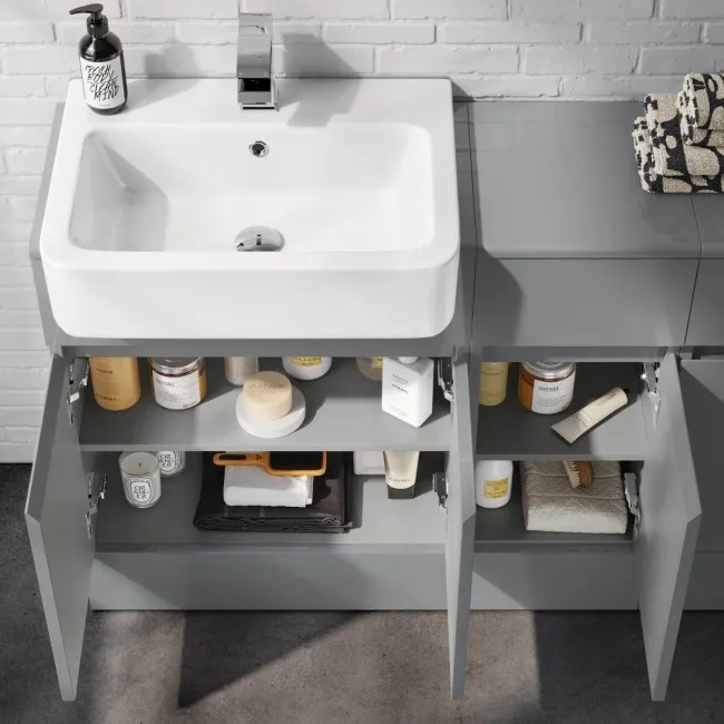 Foster Stone Grey Combination Vanity Basin 1500mm - Excludes Toilet