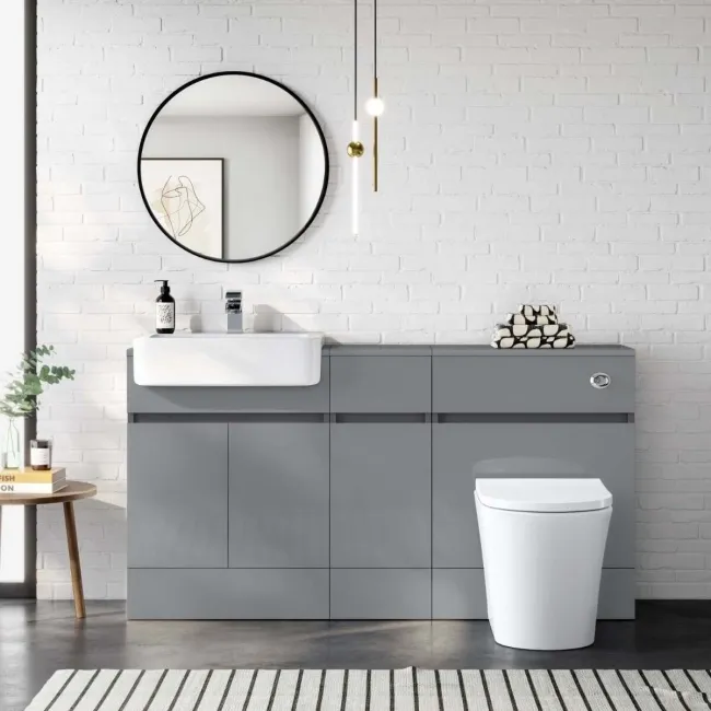 Foster Stone Grey Combination Vanity Basin and Tucson Toilet 1500mm