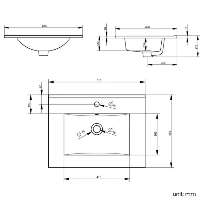 Mersey Gloss White Combination Vanity Basin and Houston Toilet 1100mm - Black Accents