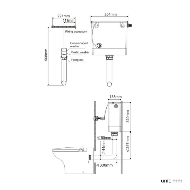 Mersey Gloss White Combination Vanity Basin and Houston Toilet 1100mm - Black Accents