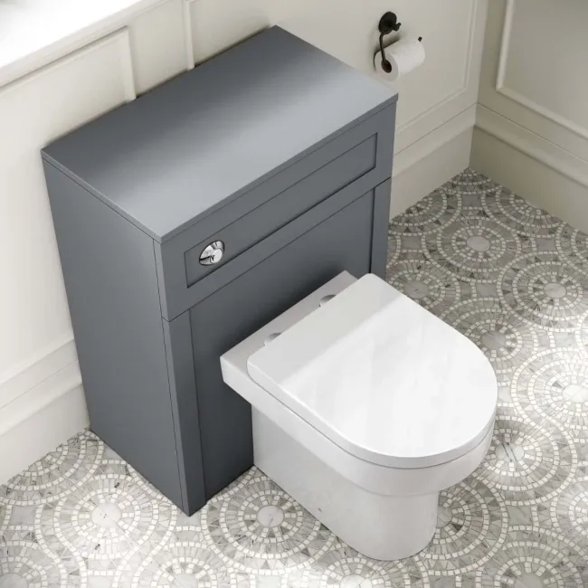 Capri Fog Grey Combination Vanity Basin and Miami Toilet 1350mm - Chrome Handles
