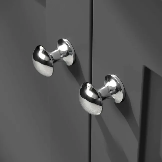 Capri Slate Grey Combination Vanity Basin and Houston Toilet 1350mm - Chrome Handles