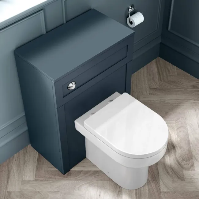 Capri Navy Blue Combination Vanity Basin and Miami Toilet 1350mm - Chrome Handles