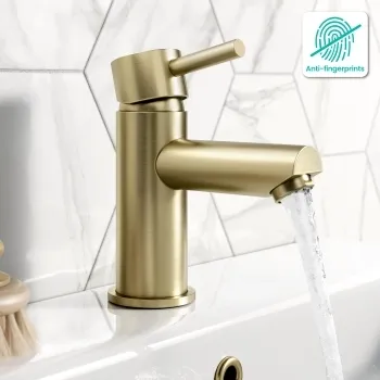 Wye Brushed Brass Basin Mixer Tap