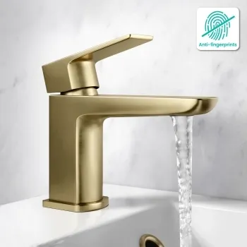 Ribble Brushed Brass Cloakroom Basin Mixer Tap