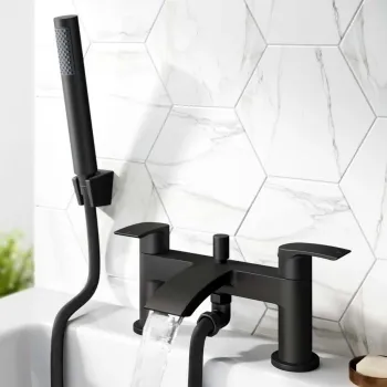 Severn Matt Black Bath Filler & Handheld Shower