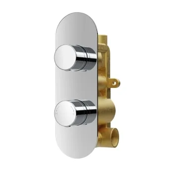 Ballina Premium Chrome Round Thermostatic Shower Valve - 1 Outlet