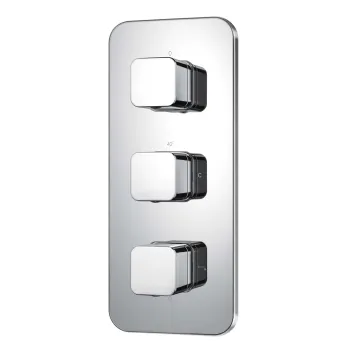 Galway Premium Chrome Square Thermostatic Shower Valve - 3 Outlets
