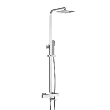 Skye Square Chrome Thermostatic Bath Filler Shower Set