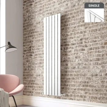 Faro White Single Flat Panel Vertical Radiator 1600x420mm