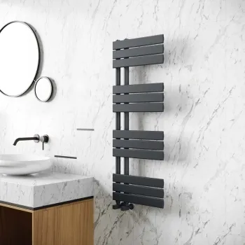 Seville Anthracite Designer Flat Panel Heated Towel Rail 1200x450mm