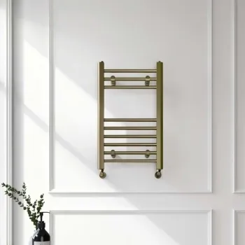 Barcelona Antique Gold Straight Heated Towel Rail 650x400mm