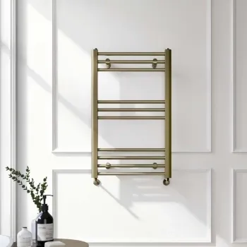Barcelona Antique Gold Straight Heated Towel Rail 800x500mm