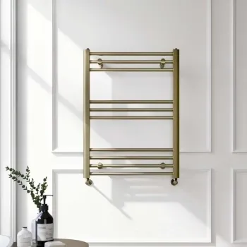 Barcelona Antique Gold Straight Heated Towel Rail 800x600mm