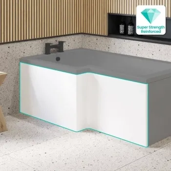 1600 Super Strength Reinforced Acrylic L Shaped Bath Front Panel