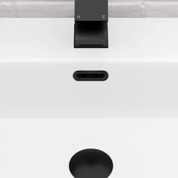 Matt Black Oval Basin Overflow Ring
