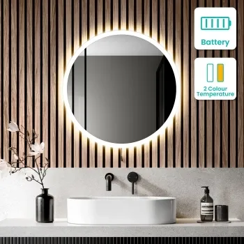 Grace Battery Operated Illuminated LED Mirror 600mm