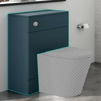 Harper & Elba Navy Blue Back To Wall Toilet Unit 600mm